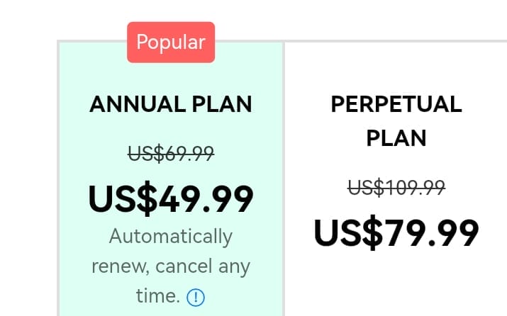 filmora pricing