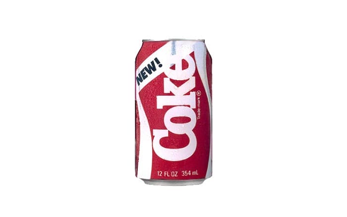New Coke is one of the bad branding examples